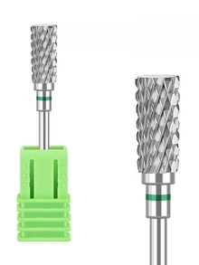 klimonla 1pc Tungsten Steel Cylindrical Flat Head Nail Drill Bit, Dustproof Nail Drill Bit, Electric Grinding Machine Drill Bit, Acrylic & Gel Removal Manicure Tool - Multicolor - View 5