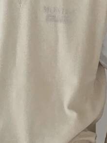 GRDR 男士纯色V领休闲百搭针织背心，秋冬款 - 杏色 - 查看 7
