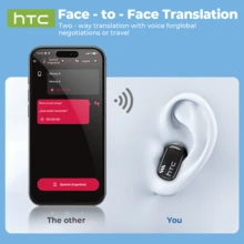 HTC NE16 In-Ear Wireless Earphones BT V6.0 TWS, supports 134 languages, long-life ear tips, stereo surround sound, noise cancellation, lightweight mini earbuds, with microphone, and HD calls. - 查看 9