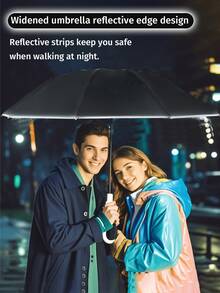 1 pieza Paraguas automático a prueba de viento, 24 varillas, tela impermeable de alta densidad, paraguas plegable automático inverso - Asa con anillo giratorio - Asa de transporte fácil - Paraguas de viaje compacto - Protección contra la lluvia y los rayos UV, UPF50+, revestimiento negro anti-UV, apertura/cierre con un solo toque - Multicolor - Ver 10