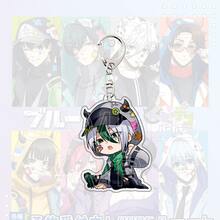 蓝色锁亚克力钥匙扣Q版连帽衫造型 – 伊佐木、蜂鸟、凛动漫钥匙扣包挂件可爱收藏品 - 彩色 - 查看 10