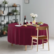 8 Stück einfarbige runde Einweg-Tischdecken aus Kunststoff, 213 cm, wasserdicht und ölfest für Party, Versammlung, Küche, Esszimmer Tischdekoration - Verschiedenfarbig - Übersicht 10