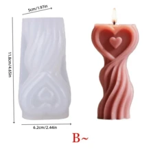 Nordic Style Heart-Shaped Candle Silicone Mold - Spiral Column Candle Mold - Valentine's Day Heart-Shaped Candle Mold - Wedding Candle Mold - DIY Wax & Plaster Mold - Love - View 9