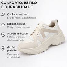 Women's Modern Platform Sneakers, Comfortable For Everyday Casual Wear, Stylish, Vacation, Lace-Up, Party, Office, Outdoor - 稻草 - 查看 2