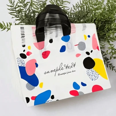 10/20/30/40/50-Piece Sets Of Stylish White Plastic Shopping Bags, Reusable Shopping Bags/Gift Bags, Heavy-Duty Plastic Bags, Minimalist Design, Modern Aesthetic, Reinforced Handles, Suitable For Everyday Use.