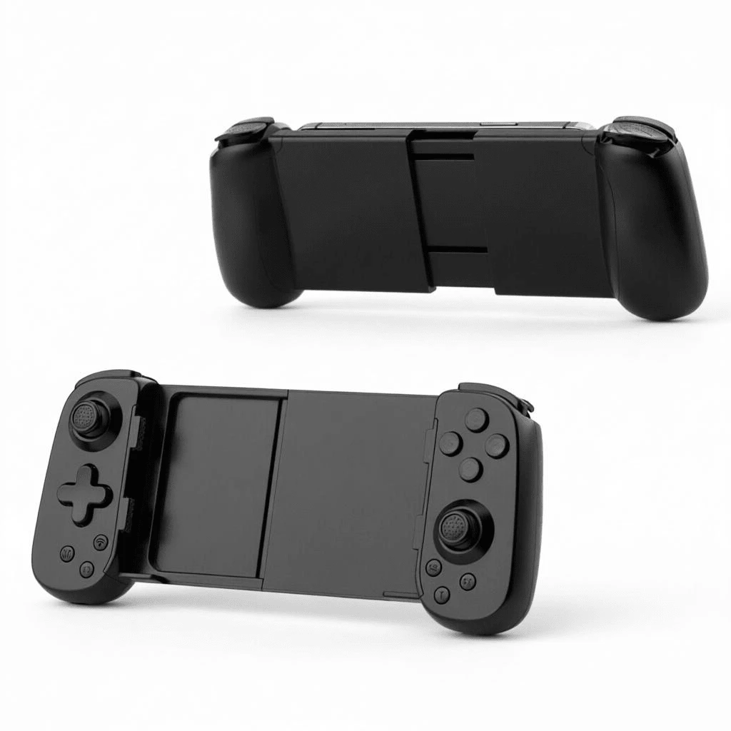 Black D6 Wireless Bluetooth Mobile Gaming Controller With Hall Effect Sticks, Stretchable Soild Black Ergonomic Handle, 6-Axis Motion Sensing, Low-Latency Precision Control, Adjustable Gamepad For Android, IOS & Tablet Gaming Birthday Gift - Black - View 1