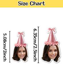 10/25/50/100/150pcs Personalized Face Shape Cupcake Toppers, Birthday Party Decorations, Custom Edible Cake Toppers - Multicolor - View 2