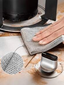 10 Pcs Double Sided Thickened Fabric Magic Cleaning Cloth With Metal Wire, Kitchen Cleaning Rag, Dishes & Pots, Cleaning Towels, Kitchen Dish Pot Washdishing Cloths Towel Clean Tools - Multicolor - View 9