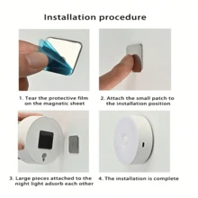 1pc/3pcs/6pcs USB Charging LED Round Light, Button Night Light, Cabinet Light, Adjustable Color Temperature, Three Colors (Warm Light/White Light/Natural Light), Button Switch, Portable Bedside Lamp, Suitable For Kitchen, Bedside, Wardrobe Corridor, Reading, Stage Lighting (250mAh) - USB - View 9