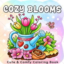 COZY BLOOMS 成人大胆不对称图案涂色书，精美儿童绘画书，完美的派对和生日礼物，24页单面不对称设计，放松身心的益智DIY绘画书 - 不規則著色書 - 查看 12