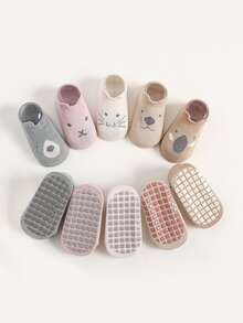 5 pares de Calcetines antideslizantes para bebé con dibujos animados para caminar en primavera y otoño - Multicolor - Ver 8