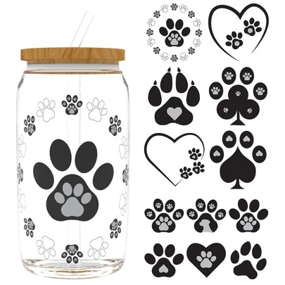  XRTHGS 12PCS/SET UV DTF Cup Wraps Style Self-Adhesive Sticker For Coffee Cups, Water Bottles, Home Decor, Laptops And Refrigerator DIY Crafts(Glass Not Included)