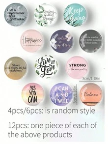 12pcs/6pcs/3pcs Random Set Inspirational Phrase Refrigerator Magnets, Perfect Fridge Decor, Holiday Gift & Graduation Gift & Back To School Gift - Multiple Styles - View 6
