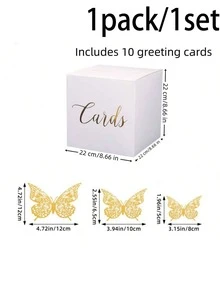 1套白色卡片盒，婚礼投票箱，派对用品，内含10张白色卡片，适用于婚礼装饰、婴儿派对、周年纪念、毕业典礼、订婚派对、正式活动、生日派对和其他派对装饰。 - 風格A - 查看 6