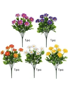 1/5 bông hoa cúc nhân tạo, thích hợp trang trí ngoài trời, hoa giả, cây nhân tạo, thích hợp cho vườn, sân, hiên nhà, cửa sổ, trang trí nhà cửa, trong nhà/ngoài trời, mùa xuân/hè, ngày lễ, tiệc tùng, trang trí sinh nhật. - Nhiều màu - Xem 11
