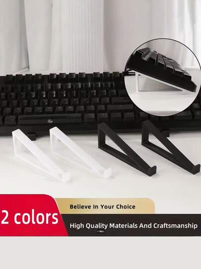 1 Set Ergonomic Keyboard Stand, Adjustable 20° Angle, Non-Slip Pad Design, Durable Plastic Base, Comfortable Typing, Suitable For Most Keyboards, Office And Home Work Space Accessory, Sturdy Structure