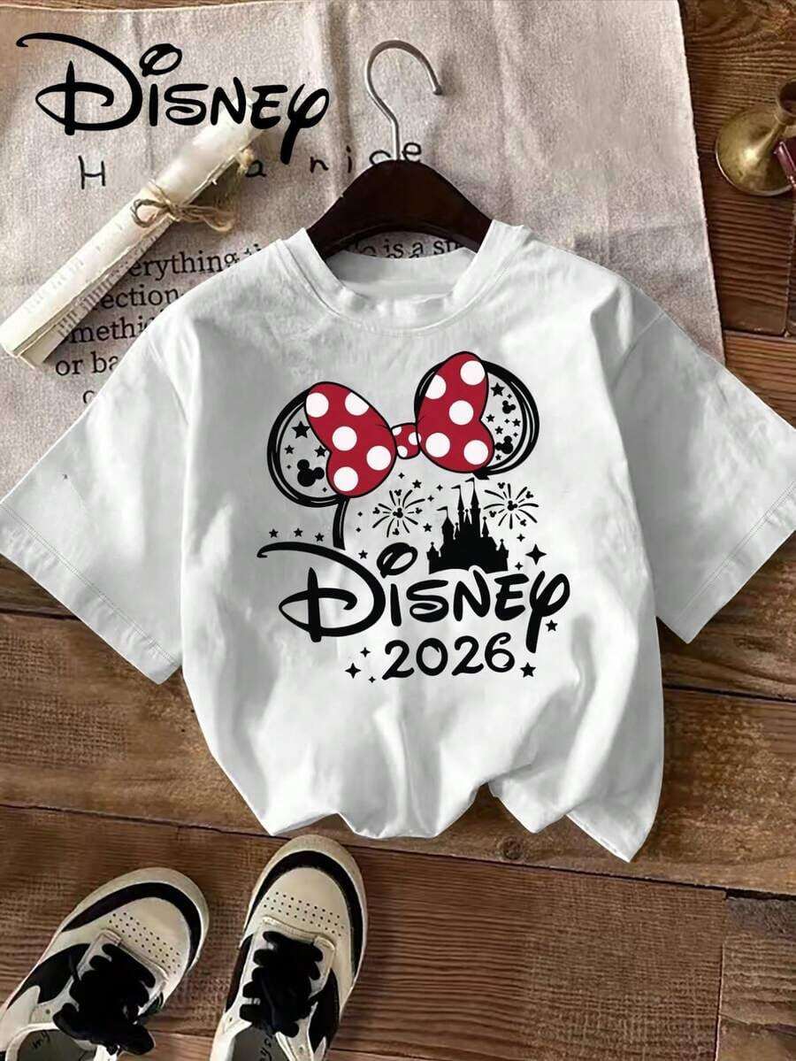 Disney's Classic Cartoon Minnie Mouse Summer T-Shirt, Officially Licensed And Printed With A Distressed Effect, One-Piece Design, Pure Cotton Fabric, Comfortable And Breathable. Worn By Disney Lovers And Couples In Disney Parks; A High-Quality Fashion Brand, It's The Ideal Surprise Gift For Family And Friends. - 白色 - 查看 1