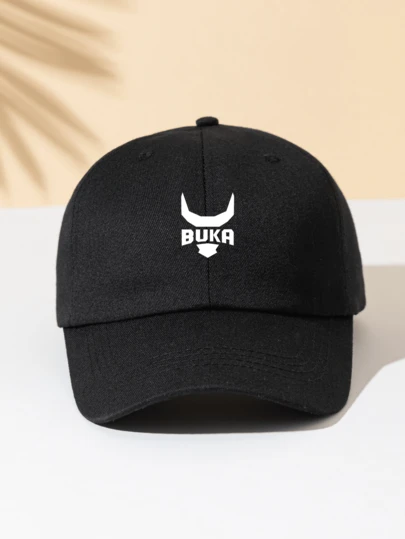 1 pieza Gorra de béisbol con estampado "BUKA", accesorio de moda unisex, decoración de alta calidad, adecuada para todas las estaciones, cálida y resistente al viento, gran regalo para familiares y amigos