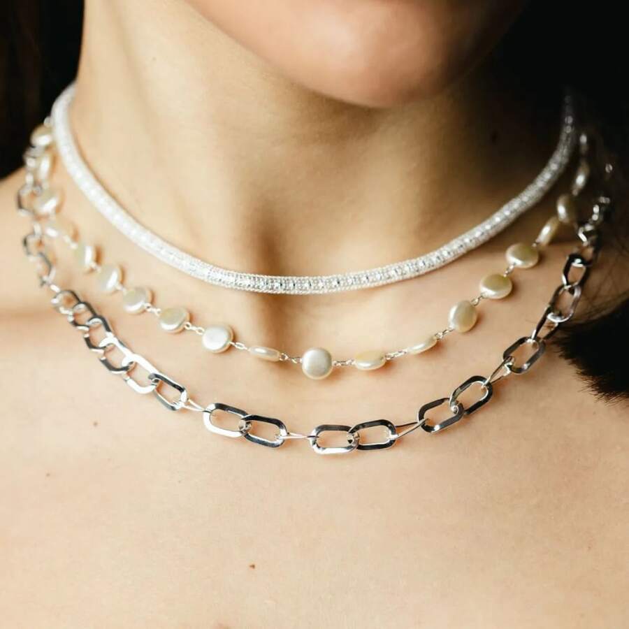 GIGI 3-NECKLACE SET - PREMIUM PLATING (CHOOSE PLATING COLOR) - bạc - Xem 1