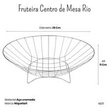Fruteira Centro de Mesa Rio em Aço Cromado para Cozinha - N011 - Prata - Visão 2