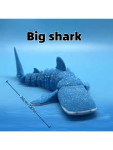 3D打印可活动锤头鲨玩具 - 关节灵活，缓解压力，桌面装饰 | 充满活力的海洋动物礼物，适合上班族和鲨鱼爱好者 - 彩色 - 查看 10