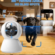 Cámara de doméstica WiFi interior de 2MP, cámara de vigilancia doméstica, monitoreo de mascotas, vista panorámica de 360°, detección y seguimiento inteligente de movimiento, audio bidireccional, visión nocturna - Multicolor - Ver 5