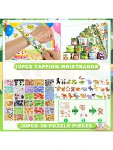 190Pcs Jungle Party Favors Set Wild Animals Set For Kids Birthday Gifts, Wild Theme Party Favors For Kids Birthday Party Goodie Bag Fillers Jungle Party Supplies (Animal) - 彩色 - 查看 8