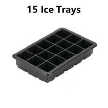 1pc Minimalist Black 15-Cavity Silicone Ice Cube Tray, Refrigerator Ice Maker - Multicolor - View 2