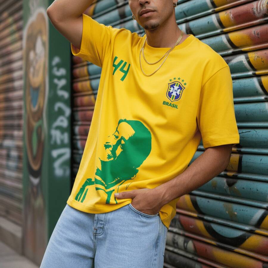 Brazilian Popular Music (MPB) Classics T-Shirt, Fan Style, 100% Cotton, Premium Print - Yellow - Chico Buarque - View 1