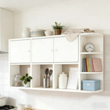 120cm Repisa De Pared Alacena Gabinete Cocina Flotante - Blanco - Ver 1