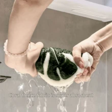 Toalla de mano de microfibra con diseño de hojas tropicales, ideal para cocina y baño. - Multicolor - Ver 3