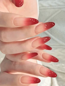 20片透明底甲贴，需UV灯固化，沙龙级品质，经久耐用，跨境批发同款红皮书主题甲贴，适用于指尖 - 珊瑚粉 - 查看 5