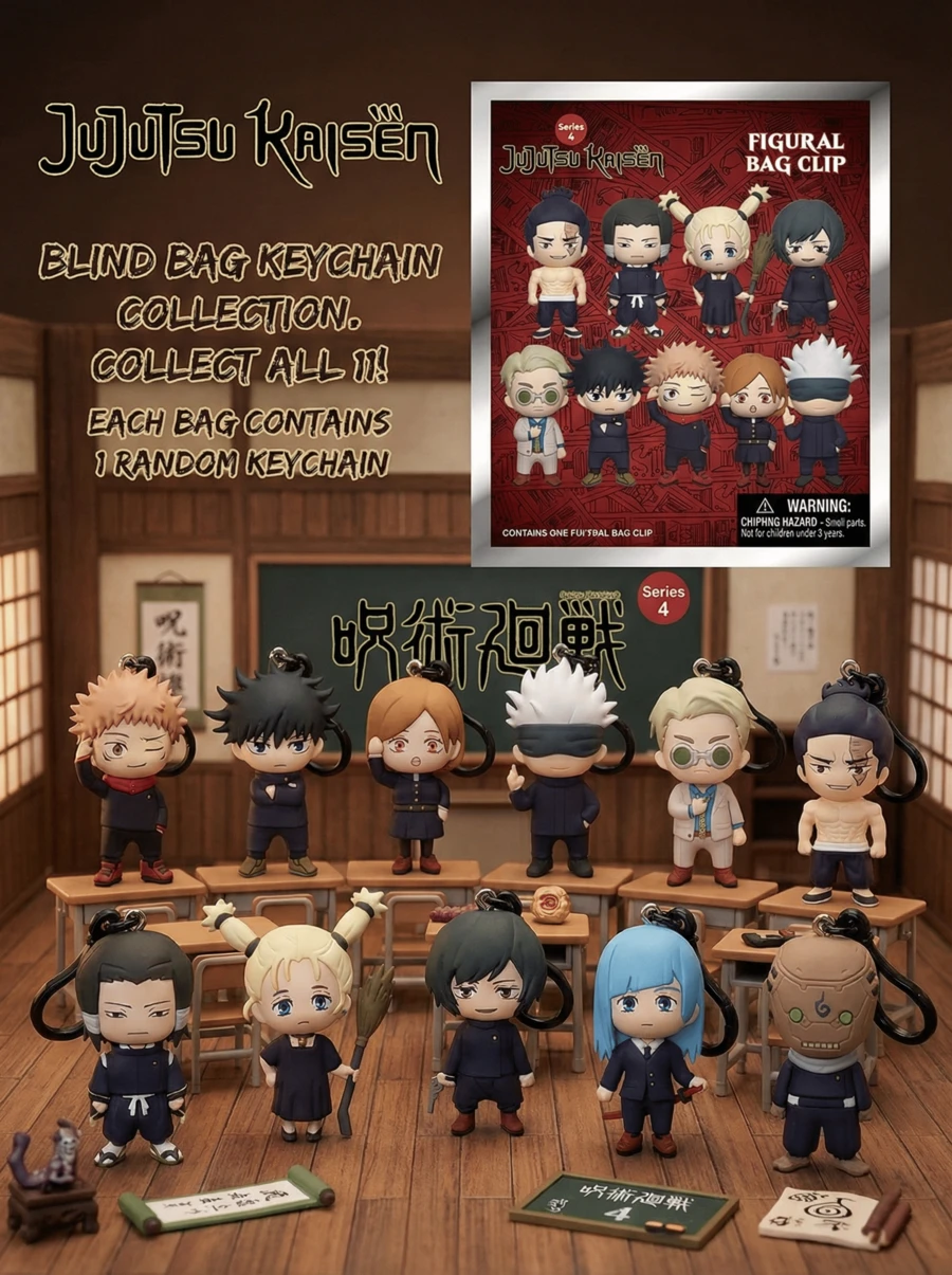 Crunchyroll Jujutsu Kaisen Authentic Blind Bag Keychain (1PC)-3D Foam Figure Blind Box Mystery Box Figure Bag Clip&Charm Zipper Pull Keyring Backpack Accessories Collectible Gifts-Yuji Itadori Megumi Fushiguro Nobara Kugisaki Satoru Gojo Kento Nanami Aoi Todo Noritoshi Kamo Momo Nishimiya Mai Zenin Kasumi Miwa Mekamaru - Multicolor - View 1