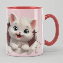 3D Cat Face Ceramic Mug, Cute & Unique Animal Theme Coffee Cup - Perfect Gift For Cat Lovers, Women, Men, Birthday, Christmas - Hand Wash Only - Multicolor - View 16