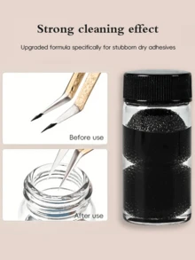2瓶镊子清洁液，专为睫毛嫁接工具设计，内含镊子清洁海绵球，不留残留，增加摩擦力，可去除胶水。 - 黑色 - 查看 2