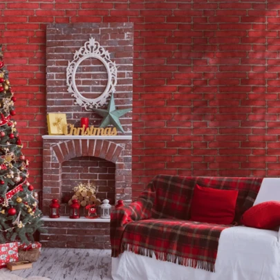 1 Roll Red Brick Vinyl Peel And Stick Wallpaper - Easy To Apply And Remove, Waterproof, Suitable For Walls And Furniture, Perfect For Home Decor Upgrade, Wallpaper Roll, Room Decoration, Home Renovation