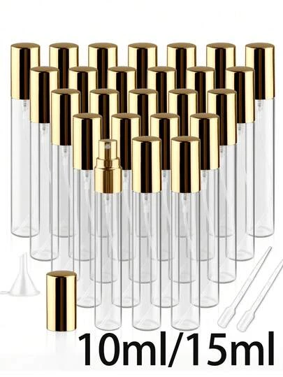 10/15 ml Şeffaf Cam Parfüm Numune Şişesi, Altın Sprey Pompası, Mini İnce Sis Püskürtücü, Taşınabilir Esansiyel Yağ Atomizeri, Boş Şişe, Yüz Spreyi, Nemlendirici Şişe, Seyahat Boyu Kozmetik Kabı, Doldurulabilir, Temiz ve Hijyenik, Seyahat ve İş İçin Vazgeçilmez