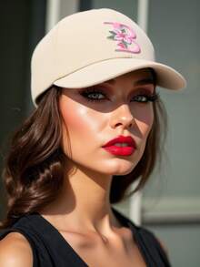 1pc Unisex 26 Letter Embroidered Adjustable Baseball Cap, Breathable Casual Sun Protection Hat, Suitable For Indoor/Outdoor Wear In Spring & Summer,Beach,Vacation - Beige - View 4