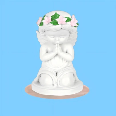 Guardian Angel Blessing Figurine, Memorial Mini Angel, Suitable For Home Decor, Spiritual Placement, Condolence Gifts, Indoor & Outdoor Decoration, A Hand Full Of Love
