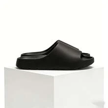 2026 Nuevas sandalias de verano para hombres, suela gruesa cómoda para usar en interiores, baño y exteriores, con diseño antideslizante - Negro - Ver 4