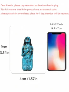 1pc Dreamy Resin Goddess Of Earth Statue - Turquoise Color Spiritual Decor For Garden And Home, Outdoor Waterfall, Pond And Flowerbed Sculpture Embodying Feminine Energy, Boho Style Desktop Ornament For Meditation Space And Office Desk, Weather-Resistant Natural Landscape Garden Art, Unique Gift For Witches, Pagans And Mindfulness Practitioners - A - View 5