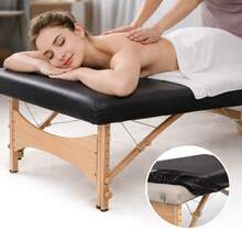 Waterproof Reusable Massage Table Cover, Stain-Resistant & Easy To Clean, Removable Fitted Protective Pad, Suitable For Massage Tables, Salons, Durable & Comfortable Design For Tables Up To 34 Inches Wide - Black - View 3