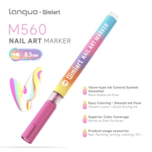 languo 12色0.5mm 3D美甲丙烯颜料笔，速干高显色度绘图笔，细尖阀门设计，适用于美甲绘画、装饰、点缀和DIY手工制作 - 12 - 查看 2