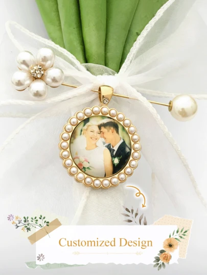 Floral Offering And Blessing Memorial Charm Pendant Set, Spiritual Asian Temple Style Metal Alloy Round Hollow-Out Engraved Keepsake Bouquet Accessory For Lingyin Temple Visit Or Wedding Ceremony