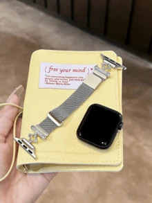 Tương thích với Apple Watch, Dây đeo kim loại thép không gỉ kiểu dáng tối giản họa tiết tia nắng mùa hè mới dành cho Ultra/SE 2/SE 1/Series 11/10/9/8/7/6/5/4/3/2/1, 38/40/41/42/44/45/46/49mm - ánh sao - Xem 4