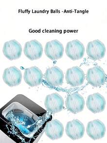 宠物毛发去除洗衣球，蓬松洗衣球 - 防毛发，洗衣机清洁球，可重复使用且耐用的绒毛收集器，保持衣物和床上用品无毛发，宠物主人必备 - 提升您的洗衣体验 - 亮藍色+白色 - 查看 2