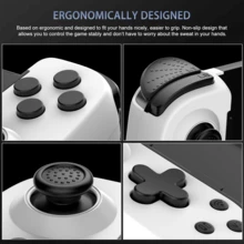 White Black Gamepad D6 Wireless Bluetooth Mobile Gaming Controller With Hall Effect Sticks, Stretchable Ergonomic Handle, 6-Axis Motion Sensing, Low-Latency Precision Control, Adjustable Gamepad For Android, IOS & Tablet Gaming Spring Gift Birthday - Black and White - View 4