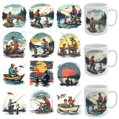  XRTHGS 12PCS/SET UV DTF Cup Wraps Style Self-Adhesive Sticker For Coffee Cups, Water Bottles, Home Decor, Laptops And Refrigerator DIY Crafts(Mug Not Included)