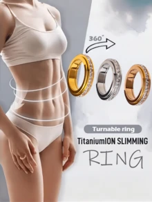 Bộ nhẫn xoay đôi hình tròn đính đá Cubic Zirconia, nhẫn xoay giảm lo âu, nhẫn thép không gỉ đính đá Cubic Zirconia, phụ kiện giảm cân, thích hợp cho các lễ hội âm nhạc, đám cưới, tiệc tùng. - Nhiều màu - Xem 1