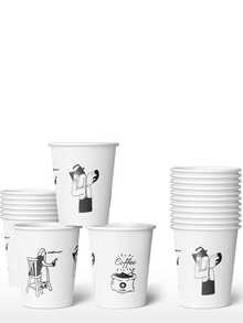 9oz Disposable Coffee Paper Cups With Hand-Drawn Cartoon Creative Patterns, Perfect For Your Distribution And Reception Occasions. Thick Paper Cups Can Hold Tea, Water, Juice, Espresso, Candy, Cold And Hot Drinks - Multicolor - View 8
